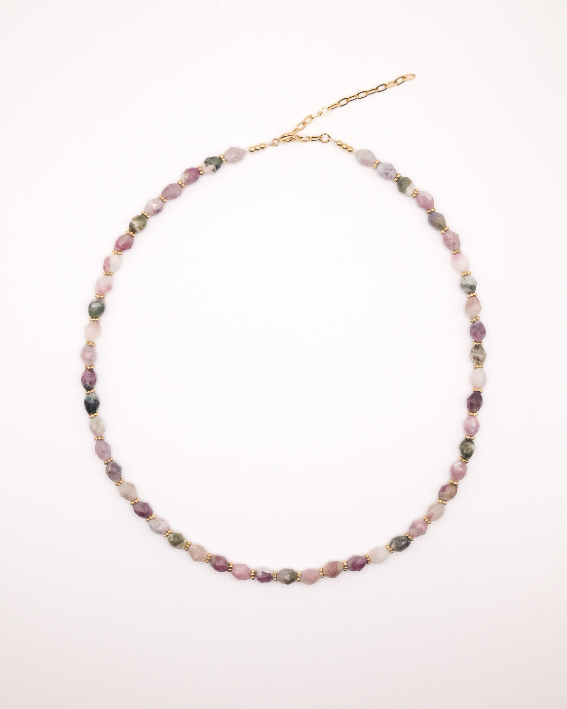 Collier Olivia ras de cou en perles olive de pierres fines